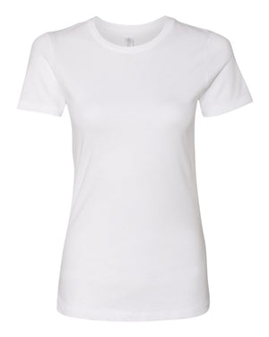 Next Level 3900 Women's Cotton Tee in White — supplier front view