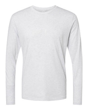 6071 Unisex Triblend Long Sleeve Tee in Heather White — front view