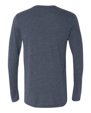 6071 Unisex Triblend Long Sleeve Tee in Vintage Navy — back view