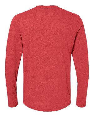 6071 Unisex Triblend Long Sleeve Tee in Vintage Red — back view