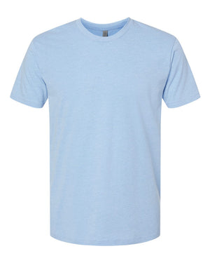 Next Level 6210 Unisex CVC Tee in Heather Columbia Blue — supplier front view
