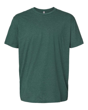 Next Level 6210 Unisex CVC Tee in Heather Forest Green — supplier front view