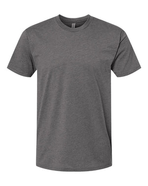 Next Level 6210 Unisex CVC Tee in Heather Heavy Metal — supplier front view