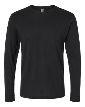 Next Level 6211 Unisex CVC Long Sleeve Tee in Black — supplier front view
