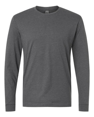 Next Level 6211 Unisex CVC Long Sleeve Tee in Heather Heavy Metal — supplier front view