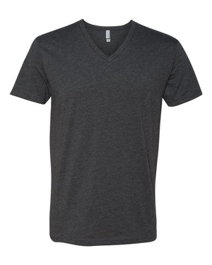 Next Level 6240 Unisex CVC V-Neck Tee in Charcoal — supplier front view