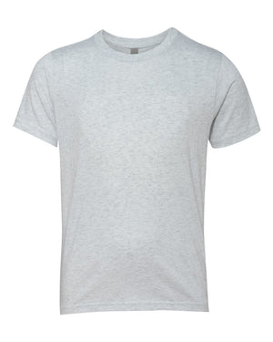 Next Level 6310 Youth Triblend Tee in Heather White — supplier front view
