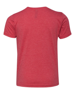 Next Level 6310 Youth Triblend Tee in Vintage Red — supplier back view
