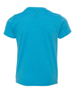 Next Level 6310 Youth Triblend Tee in Vintage Turquoise — supplier back view