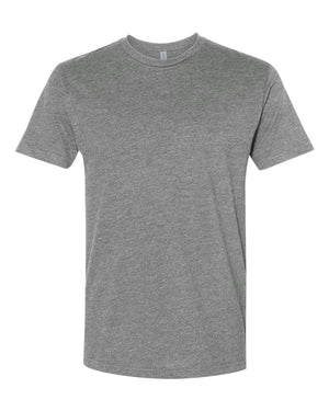 Next Level 6410 Unisex Sueded Tee in Dark Heather Grey — supplier front view
