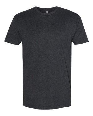 Next Level 6410 Unisex Sueded Tee in Heather Charcoal — supplier front view