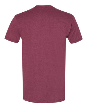 Next Level 6410 Unisex Sueded Tee in Heather Maroon — supplier back view