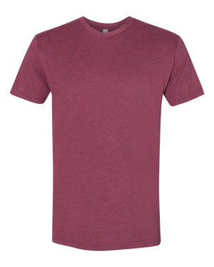 Next Level 6410 Unisex Sueded Tee in Heather Maroon — supplier front view