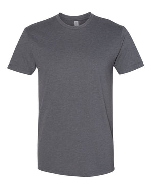 Next Level 6410 Unisex Sueded Tee in Heather Metal — supplier front view