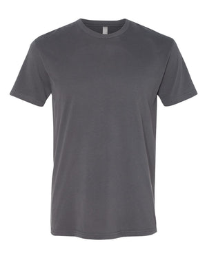 Next Level 6410 Unisex Sueded Tee in Heavy Metal — supplier front view