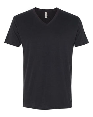 Next Level 6440 Unisex Sueded V-Neck Tee in Black — supplier front view