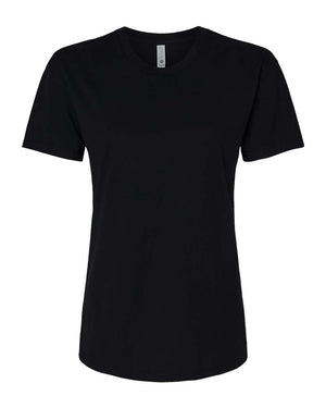Next Level 6600 Women's CVC Relaxed Tee in Black — supplier front view