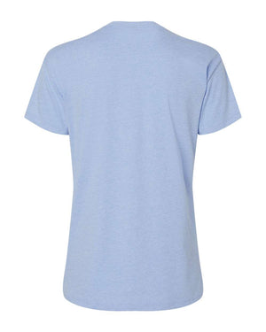 Next Level 6600 Women's CVC Relaxed Tee in Heather Columbia Blue — supplier back view