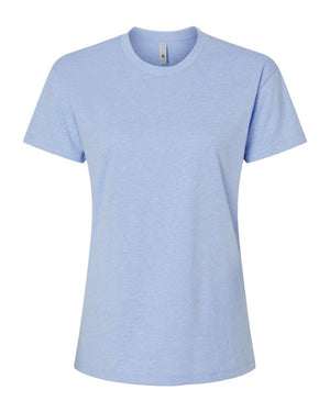 Next Level 6600 Women's CVC Relaxed Tee in Heather Columbia Blue — supplier front view