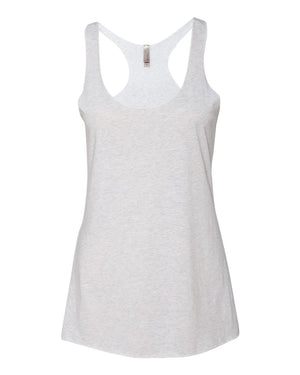 Next Level 6733 Women's Triblend Racerback Tank in Heather White — supplier front view
