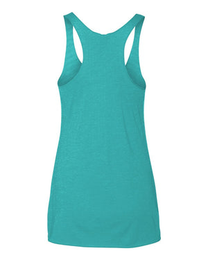 Next Level 6733 Women's Triblend Racerback Tank in Tahiti Blue — supplier back view