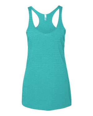 Next Level 6733 Women's Triblend Racerback Tank in Tahiti Blue — supplier front view