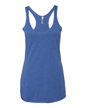 Next Level 6733 Women's Triblend Racerback Tank in Vintage Royal — supplier front view