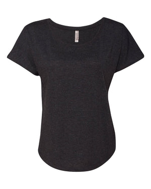 Next Level 6760 Women's Triblend Dolman Tee in Vintage Black — supplier front view
