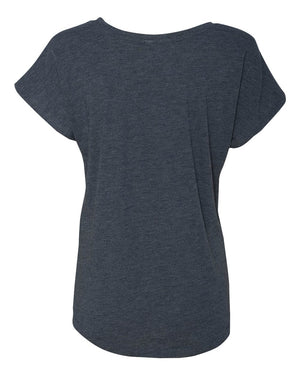 Next Level 6760 Women's Triblend Dolman Tee in Vintage Navy — supplier back view
