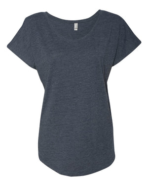 Next Level 6760 Women's Triblend Dolman Tee in Vintage Navy — supplier front view
