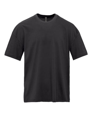 Next Level 7200 Unisex Heavyweight Tee in Graphite Black — supplier front view