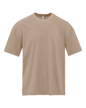 Next Level 7200 Unisex Heavyweight Tee in Tan — supplier front view