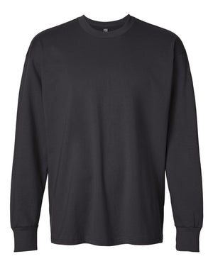Next Level 7211 Unisex Heavyweight Long Sleeve Tee in Graphite Black — supplier front view