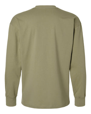 Next Level 7211 Unisex Heavyweight Long Sleeve Tee in Light Olive — supplier back view