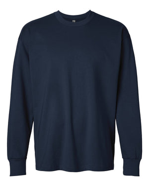 Next Level 7211 Unisex Heavyweight Long Sleeve Tee in Midnight Navy — supplier front view
