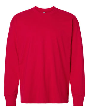 Next Level 7211 Unisex Heavyweight Long Sleeve Tee in Red — supplier front view