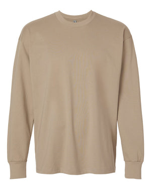 Next Level 7211 Unisex Heavyweight Long Sleeve Tee in Tan — supplier front view