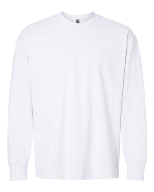 Next Level 7211 Unisex Heavyweight Long Sleeve Tee in White — supplier front view
