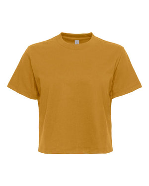 Next Level 7610 Women's Heavyweight Boxy Tee in Antique Gold — supplier front view