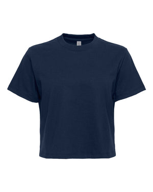 Next Level 7610 Women's Heavyweight Boxy Tee in Midnight Navy — supplier front view