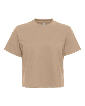 Next Level 7610 Women's Heavyweight Boxy Tee in Tan — supplier front view