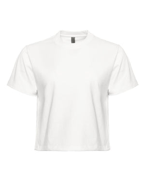Next Level 7610 Women's Heavyweight Boxy Tee in White — supplier front view
