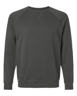 Next Level 9000 Unisex Laguna Raglan Crewneck Sweatshirt in Heavy Metal — supplier front view