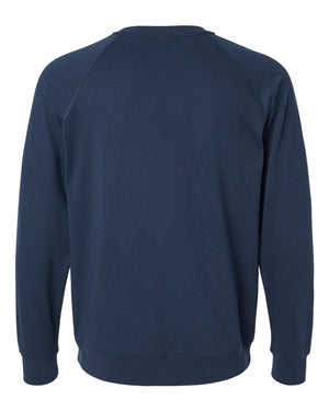 Next Level 9000 Unisex Laguna Raglan Crewneck Sweatshirt in Midnight Navy — supplier back view
