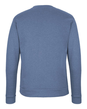 Next Level 9002 Unisex Malibu Crewneck Sweatshirt in Heather Bay Blue — supplier back view