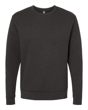 Next Level 9002 Unisex Malibu Crewneck Sweatshirt in Heather Black — supplier front view