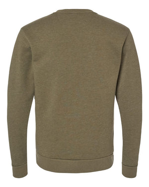 Next Level 9002 Unisex Malibu Crewneck Sweatshirt in Heather Military Green — supplier back view