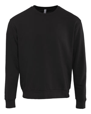 Next Level 9003 Unisex Santa Barbara Crewneck Sweatshirt in Black — supplier front view