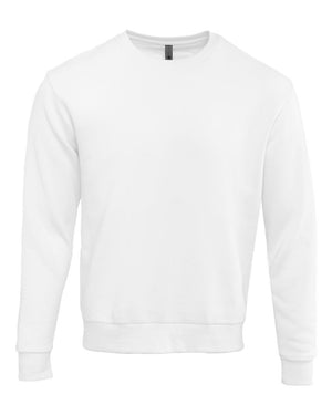 Next Level 9003 Unisex Santa Barbara Crewneck Sweatshirt in White — supplier front view