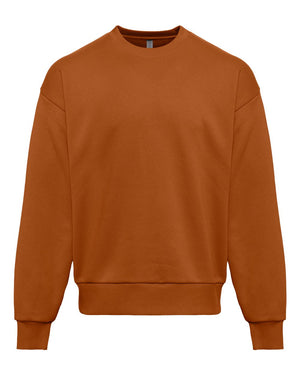 Next Level 9007 Unisex Heavyweight Crewneck Sweatshirt in Clay — supplier front view
